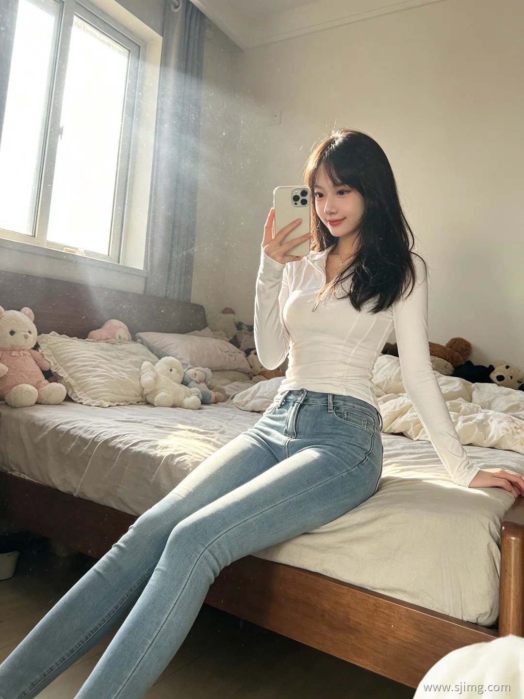卧室自拍 4K高清美女平板壁纸