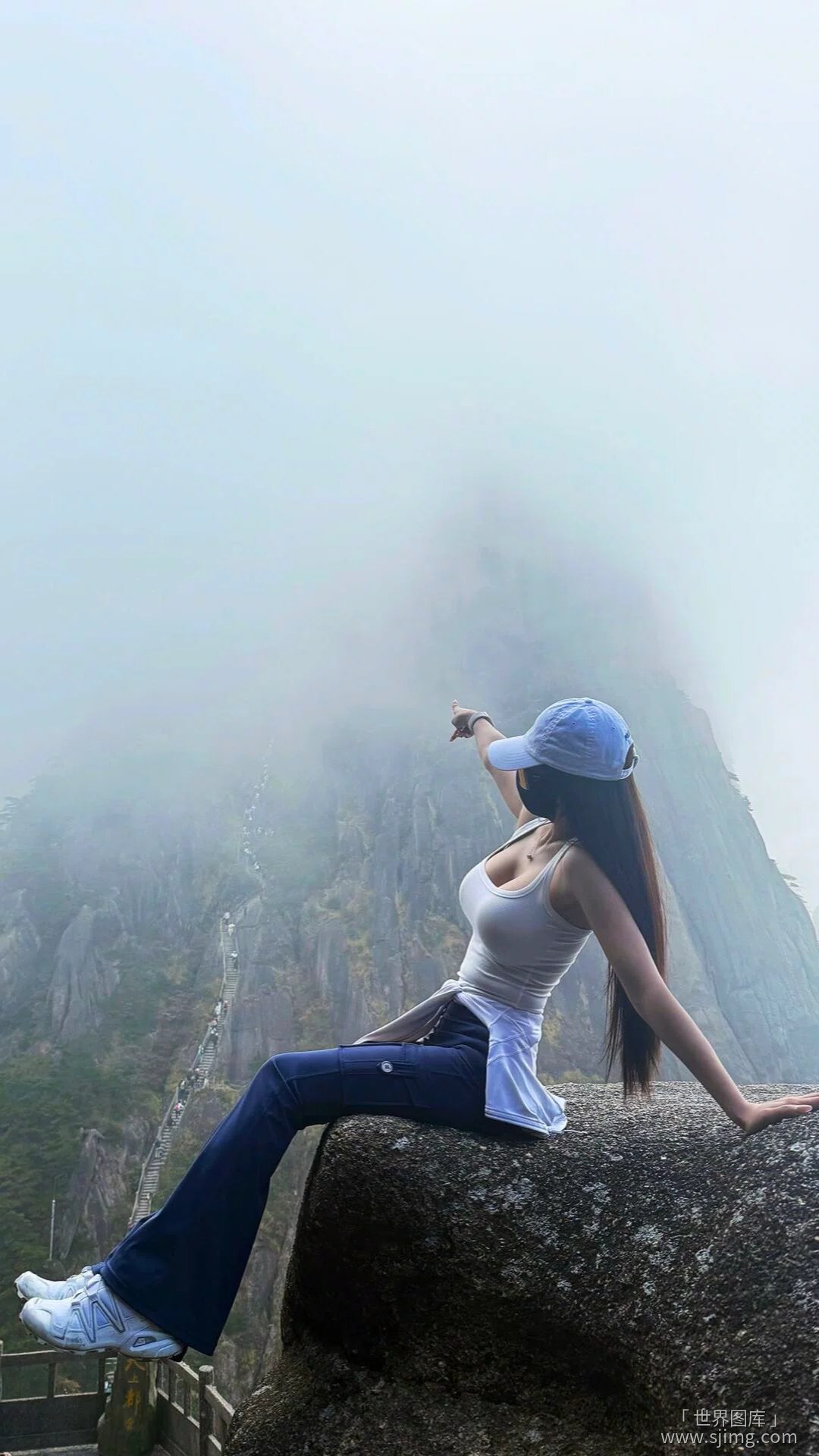 登封之路 漂亮美女与风景 4K高清手机壁纸